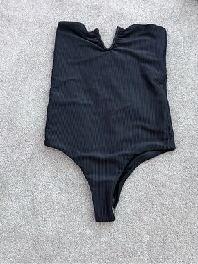 Hawai’i swim collective Black Ribbed One-Piece Swimsuit
